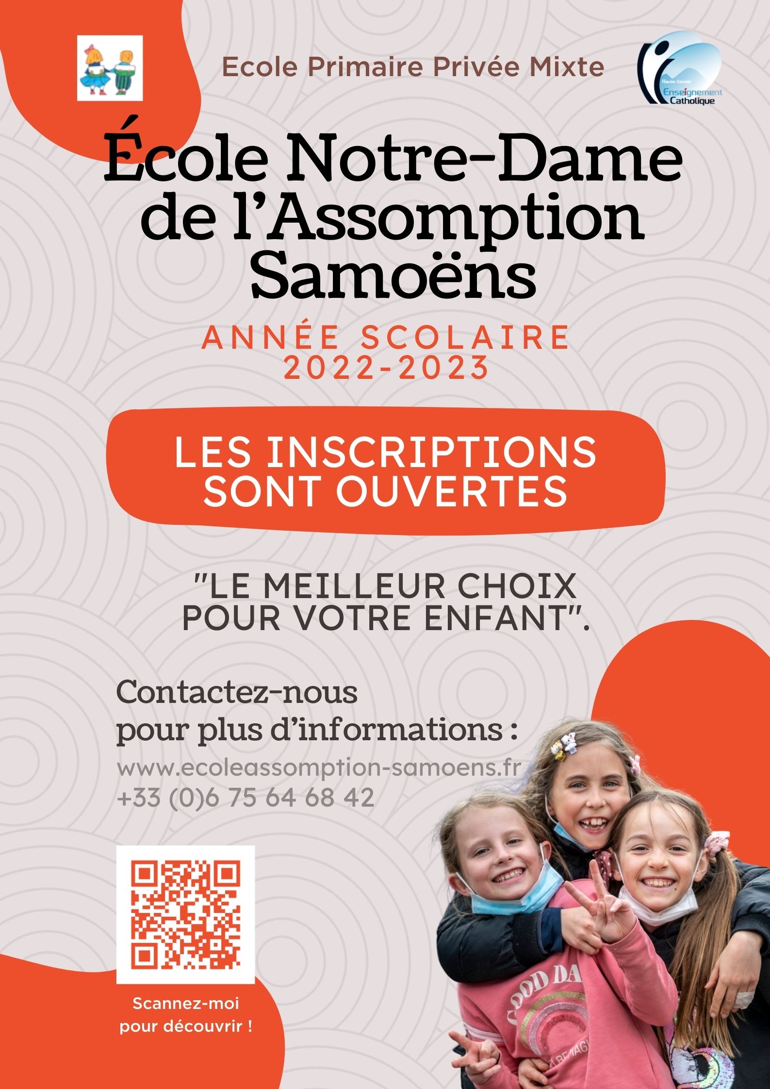 Inscriptions - EAS 2022 2023 affiche inscriptions année scolaire 2022 2023 école Assomption Samoëns