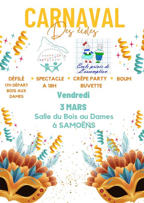 affiche carnaval des écoles Samoëns 2023