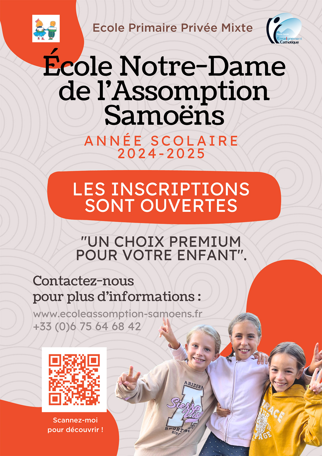 Affiche Inscription école assomption de samoëns